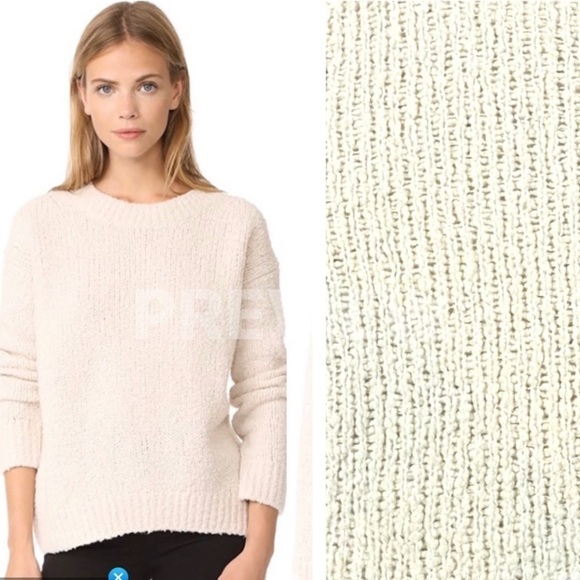 Vince Merino Wool Nubby Knit Sweater in Milk Sz L - Picture 1 of 10